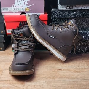 Kelodon Steel Toe Work Men's Brown Boots Size 10 Brown